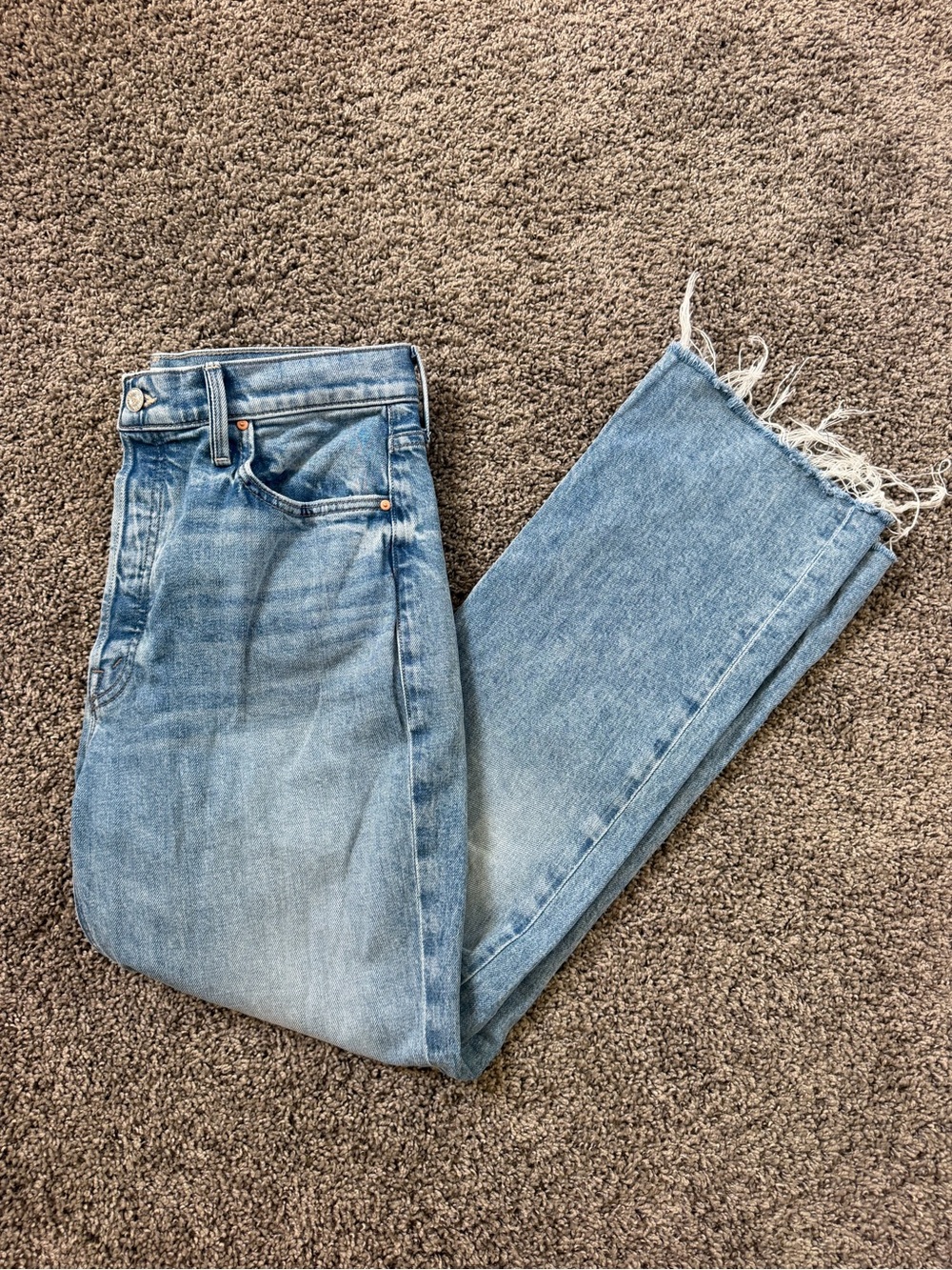 MOTHER Tripper Flood Fray Denim